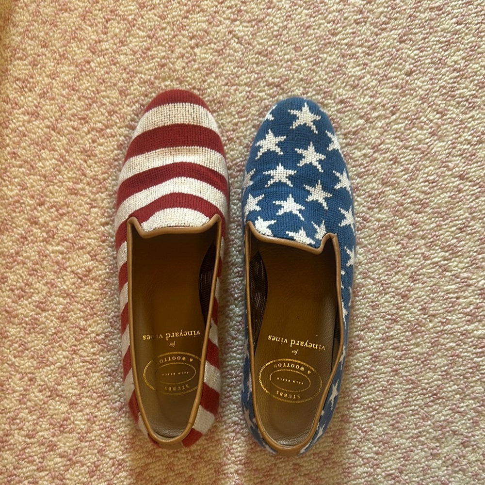 Stubbs & Wootton X Vineyard Vines Flag Needlepoint Loafers